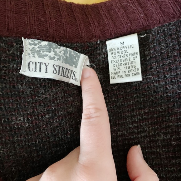 Vintage cardigan with leather - Picture 9 of 9